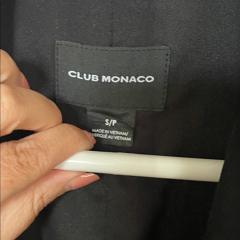 Club Monaco Small Selska Longline Black Double-Breasted Vest MSRP $270 - Picture 4 of 9